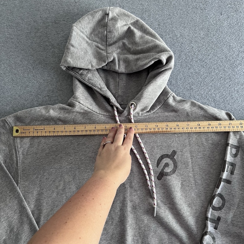 Peloton Men's Hoodie Size L Gray Pullover Logo Drawstring Activewear Cotton - Picture 9 of 14